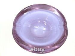 Vintage colour changing pink blue Murano art glass bowl oblong shape very retro