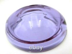 Vintage colour changing pink blue Murano art glass bowl oblong shape very retro