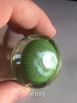 Vintage limited edition Perthshire 1972C small pink and green flower paperweight