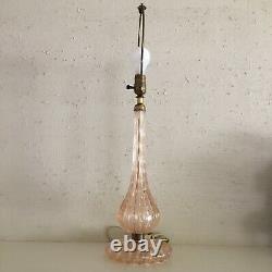 Vintage mid century Barovio & Toso pink controlled bubble Murano art glass lamp