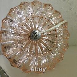 Vintage mid century Barovio & Toso pink controlled bubble Murano art glass lamp