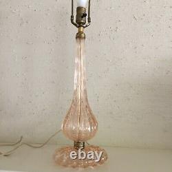 Vintage mid century Barovio & Toso pink controlled bubble Murano art glass lamp