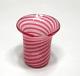 Vintage mid-century Italy Murano Latticino Swirl Glass Miniature Vase Pink White