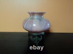 Vintage pink ART-GLASS Vase with metal base