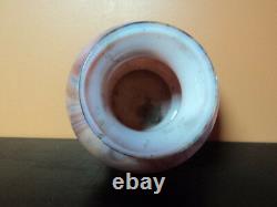 Vintage pink ART-GLASS Vase with metal base