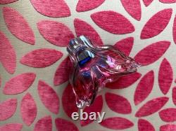 Vintage pink and blue art glass decorative bowl