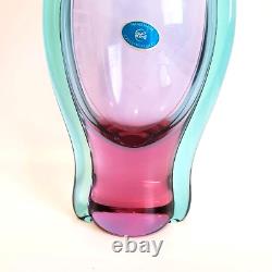 Violet Purple Alexandrite Neodymium Glass Vase Czech Pink Blue Zelezny Brod Sklo