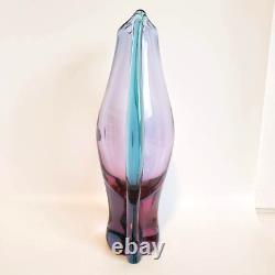 Violet Purple Alexandrite Neodymium Glass Vase Czech Pink Blue Zelezny Brod Sklo