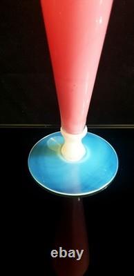Vitange Large Murano Glass Pink Opaline Vase