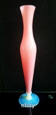 Vitange Large Murano Glass Pink Opaline Vase