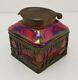 Vtg 1900 Art Nouveau Kralik Loetz Pink Oil Spot Iridescent Glass Inkwell 168180