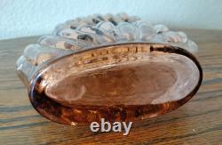 Vtg Empoli Pink Salmon Hourglass Genie Bottle Art Glass Decanter With Stopper