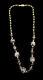 Vtg Italy Venetian Wedding Cake Black Pink Art Glass Knotted Bead Necklace