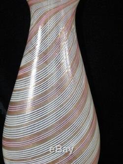 Vtg Mid Century AURELIANO TOSO Venetian Filigrana PINK MURANO DINO MARTENS Lamp