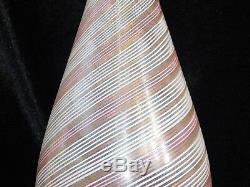 Vtg Mid Century AURELIANO TOSO Venetian Filigrana PINK MURANO DINO MARTENS Lamp