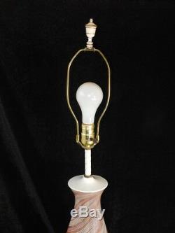 Vtg Mid Century AURELIANO TOSO Venetian Filigrana PINK MURANO DINO MARTENS Lamp