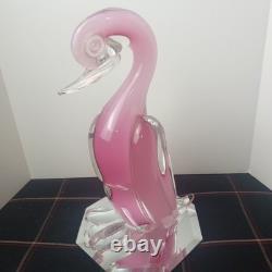 Vtg Pink Murano Sommerso Swan Italy Venetian Lampwork Art Glass Flamingo Bird Vtg Pink Murano Sommerso Swan Italy Venetian Lampwork Art Glass Flamingo Bird