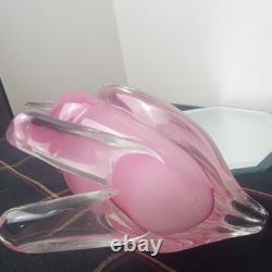 Vtg Pink Murano Sommerso Swan Italy Venetian Lampwork Art Glass Flamingo Bird