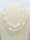 Vtg Signed Miriam Haskell White Light Pink Art Glass Beads Long Necklace 32