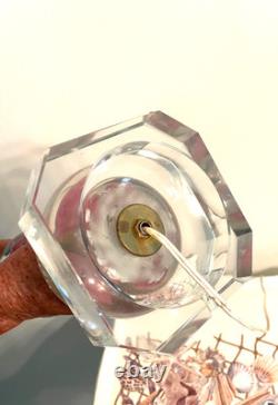 Vtg St. Clair Pink Art Glass Paperweight Lamp withShade, Finial EXCELLENT