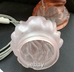 WALTHER & SOHNE PINK GLASS ART DECO ROTTERDAM LAMP c1930s COLLECTABLE GWO