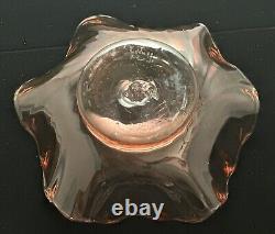 W. Stephen Hodder 98' Pink Art Glass hand Blown Bowl 7.5