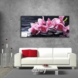 Wall Art Glass Print Digital Picture Unique Decor Pink Orchid Flowers Any Size