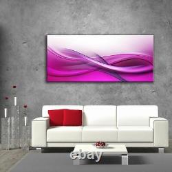 Wall Art Glass Print Picture Unique Home Decor Pink Abstract Waves Any Size