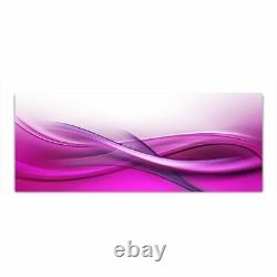 Wall Art Glass Print Picture Unique Home Decor Pink Abstract Waves Any Size