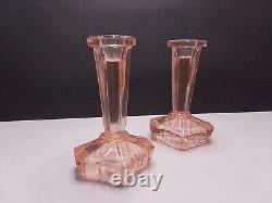 Walther And Sohne Art Deco Pink Glass Dressing Table Set (Milton)