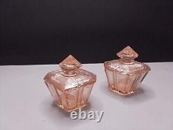 Walther And Sohne Art Deco Pink Glass Dressing Table Set (Milton)