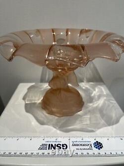 Walther Art Deco Pink Glass Centre Piece Floating Neptun 11 set XRare Excell