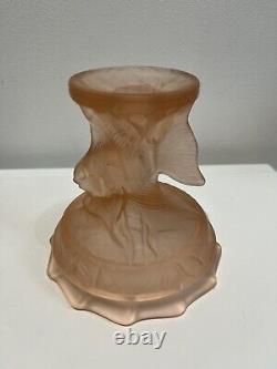 Walther Art Deco Pink Glass Centre Piece Floating Neptun 11 set XRare Excell