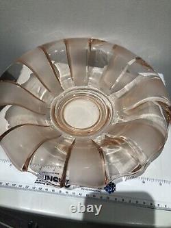 Walther Art Deco Pink Glass Centre Piece Floating Neptun 11 set XRare Excell
