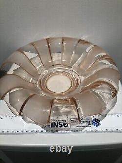 Walther Art Deco Pink Glass Centre Piece Floating Neptun 11 set XRare Excell