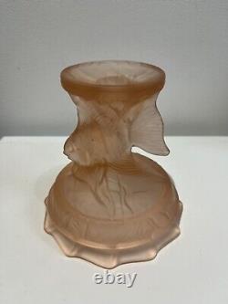 Walther Art Deco Pink Glass Centre Piece Floating Neptun 11 set XRare Excell