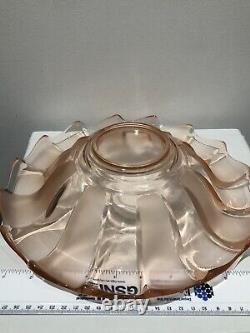 Walther Art Deco Pink Glass Centre Piece Floating Neptun 11 set XRare Excell