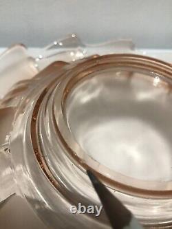 Walther Art Deco Pink Glass Centre Piece Floating Neptun 11 set XRare Excell