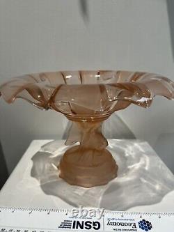Walther Art Deco Pink Glass Centre Piece Floating Neptun 11 set XRare Excell