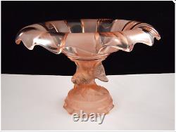 Walther Art Deco Pink Glass Centre Piece Floating Neptun 11 set XRare Excell