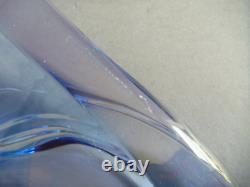 Walther Glas Glass Bowl Large Triangle Blue Pink 13 Germany Murano Style