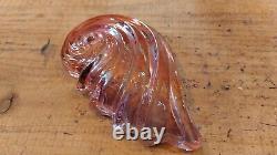 Walther Glass 1960s Pink Purple Shell Iridescent Art Glass Soap Dish Vintage