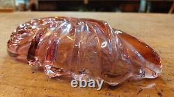 Walther Glass 1960s Pink Purple Shell Iridescent Art Glass Soap Dish Vintage