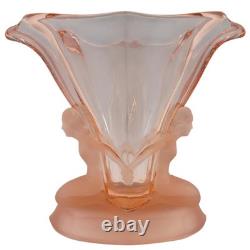 Walther & Söhne 1930's Art Deco Pink Glass'Windsor' Vase