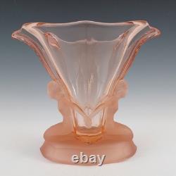 Walther & Söhne 1930's Art Deco Pink Glass'Windsor' Vase