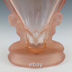 Walther & Söhne 1930's Art Deco Pink Glass'Windsor' Vase