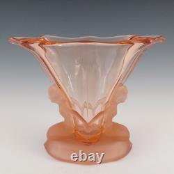 Walther & Söhne 1930's Art Deco Pink Glass'Windsor' Vase