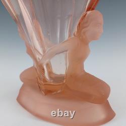 Walther & Söhne 1930's Art Deco Pink Glass'Windsor' Vase