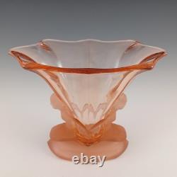Walther & Söhne 1930's Art Deco Pink Glass'Windsor' Vase