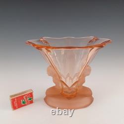 Walther & Söhne 1930's Art Deco Pink Glass'Windsor' Vase